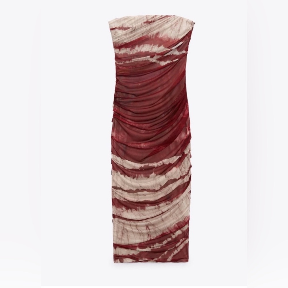 NWT Zara Printed Midi Dress Size XS